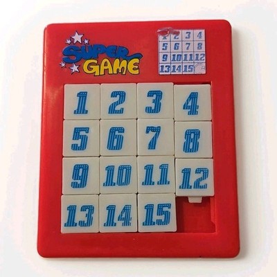 Vintage 90s Sliding Block Tile Puzzle Number 1-15 IQ Tester Brain Kids Game Toy
