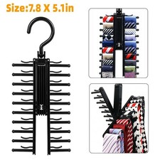 360  Adjustable Tie Rack Hanger Organizer Twirling Scarf Belt Closet Hook Holder