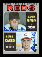 1970 Topps # 36 Danny Breeden Bernie Carbo Autograph Signed Auto Card (M2) Reds