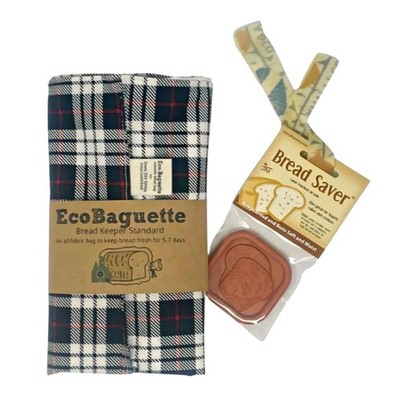 Green City Living EcoBaguette Fresh Bread Saver Keeper Bag BLK Red Plaid Cloth