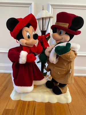 RARE Vintage Disney Telco Mickey & Minnie Mouse Animated Carolers
