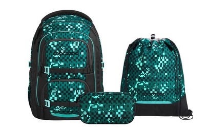 Coocazoo, Schulrucksack-Set PORTER, Pixel Blox 3-teilig