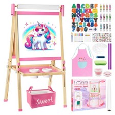 Easel for Kids Toys,Adjustable Wooden Toddler Art Easels, Girls Toys for Ages...