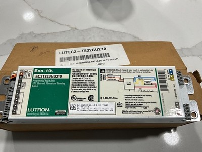 LUTRON Eco-10 Fluorescent Dimming Ballast T8 32W 2 Lamp 120/277V, EC3T832GU210