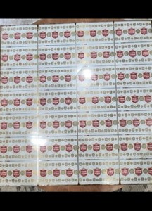 Lone Star Beer Uncut Sheet of Cans from 1970s (?) - 35" × 33"