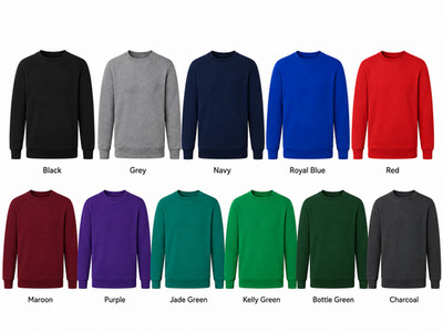 MÄDCHEN/KINDER SCHULPULLOVER RUNDHALSAUSSCHNITT UNIFORM FLEECE SWEATSHIRT PULLOVER ALLE GRÖßEN