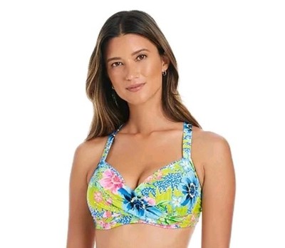 Bleu by Rod Beattie Womens Lets Get Away Printed Multi Underwire Bikini Top 36DD
