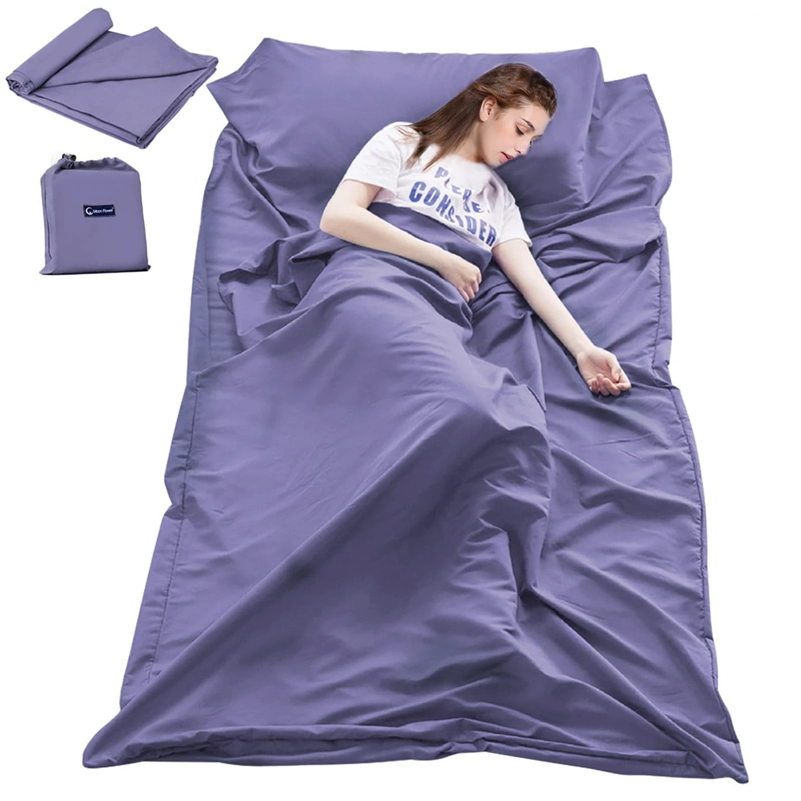 Sleeping Bag Liner Travel Sheet for Hotel Camping – Lightweight, Soft, 45x82.7"