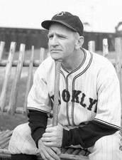 Casey Stengel Manager of the Brooklyn Dodgers is shown at the Dodg- Old Photo