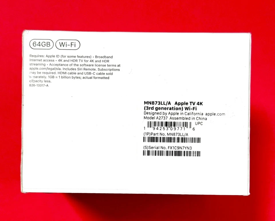Nueva caja abierta Apple A2737 3ª generación 4K TV 64 GB transmisor multimedia versión Wi-Fi! Foto 2 de 4