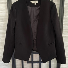 NWOT Hobbs London classic black jacket waist length no button size 12