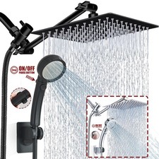 Stainless steel High Pressure Rain Shower Head with Handheld Spray Extension Arm