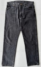 Wrangler 13MWZWK Cowboy Cut Black Jeans Mens 33x32 Made in Mexico USA Fabric