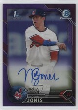 2016 Bowman Draft Chrome Pick Purple Refractor /250 Nolan Jones #CDA-NJ Auto i6j