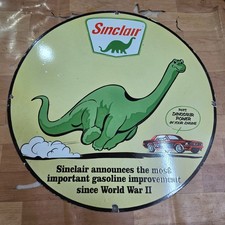 Sinclair Dino Porcelain Enamel Sign 29 X 29 Inches Sinclair Dino Porcelain Enamel Sign 29 X 29 Inches