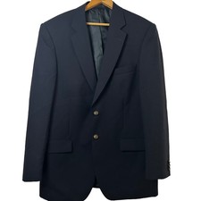 Bert Pulitzer Gold Button Wool Jacket Sport Coat 42L Men Blazer Navy Blue