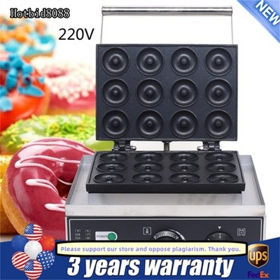 1550W?Commercial Donut Maker 12 x Mini Doughnut Waffle Baking Machine Non-stick