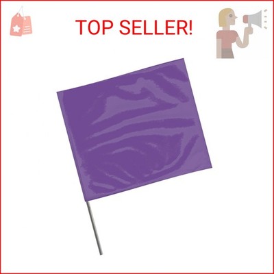 Presco 21 in. Steel Wire Staff Marking Flags 4 in. x 5 in. Flag, 4 in. x 21 in.