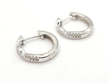 Moissanite 0.4ct ea. 925 Sterling Silver 15mm Huggie Hoop Earrings Set 15mm