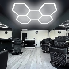 5x Grids LED Lighting Hexagon Light for Home Workshop Garage Gym Honeycomb Lamp