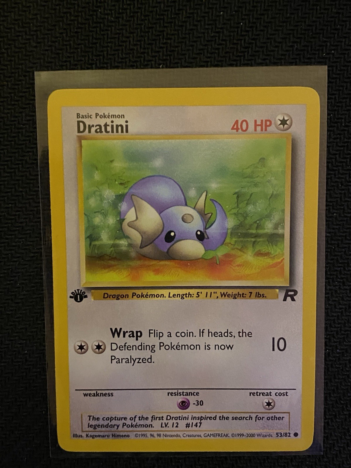 1st Edition Dratini 53/82 - Team Rocket - Pokemon Card - Near Mint (NM)