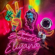 Custom Neon Sign UV Print Personized Acrylic LED Sign for Bar Wedding Neon AA