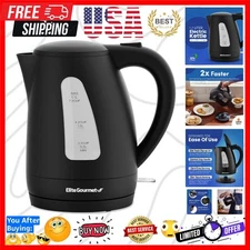 Sleek 1.7L Electric Kettle – 1500W Fast Boil with Water Level Window, Black