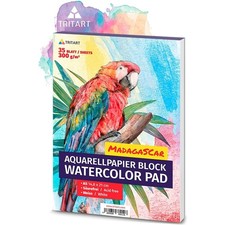 A5 Watercolor Paper 300g / White / 35 Sheets | Aquarelle pad Din A5 by