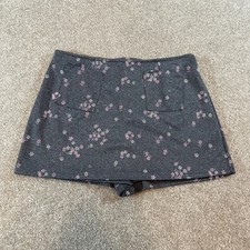 Vtg y2k Joule Gray Floral Skort 90s Ditsy Print Mini Skirt Shorts M Made in USA