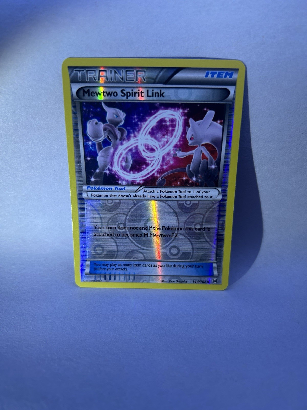 Mewtwo Spirit Link 144/162 Reverse Holo XY Breakthrough Pokemon TCG 2015 HP