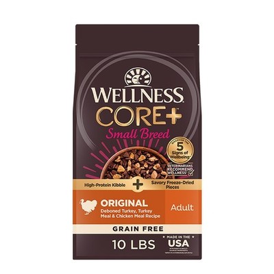 Wellness CORE+ Small Breed Adult Dry Dog Food - Grain Free, Turkey, 10 Lb