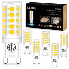 G9 LED Bulb 4W 40W Equivalent Natural Daylight 4000K 120V 400 Lumen 360° 6 Pack