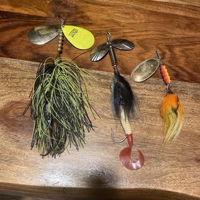 Large spinnerbait fishing lures. Musky. Llungen. Mepps. Double blade. 9/7.5/5 