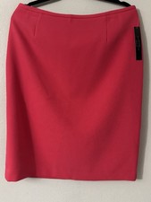 NWT Tahari Red Pencil Skirt Size 12 Career Professional Work Lined Back Slit
