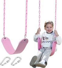 Pink Swing Seat Heavy Duty Plastic Coated Chain Playground Swing Set Replacement