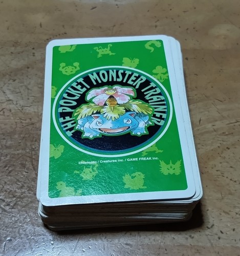 Pokemon Playing 53 Cards Poker green Nintendo 1996 Japanese Rare