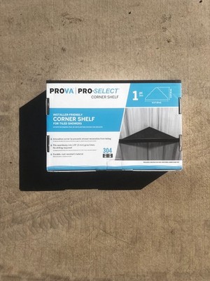 6 in. x 11.5 in Prova Pro-Select Shower Kit Corner Shelf Silver Stainless Steel