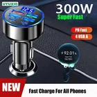 PD Multi Port USB C Car Phone Charger Adapter with Voltage Display S