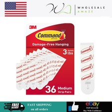 Command Medium Refill Strips 36 Strips | Damage-Free Hanging | Indoor Wall Hooks 0.42 per strip