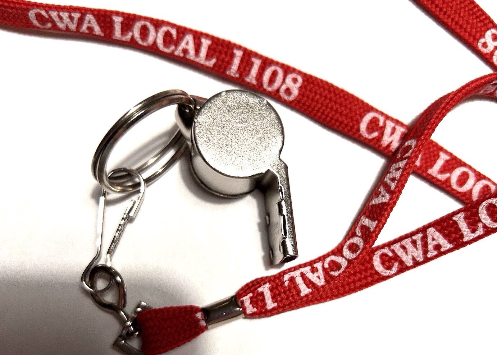 CUSTOM/PROMOTIONAL REFEREE COACH WHISTLE NYNEX VERIZON CWA LOCAL 1108 UNION LOGO