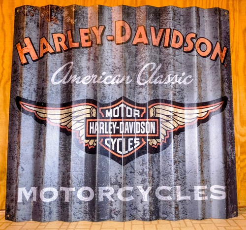 Harley Davidson "American Classic" corrugated metal sign
