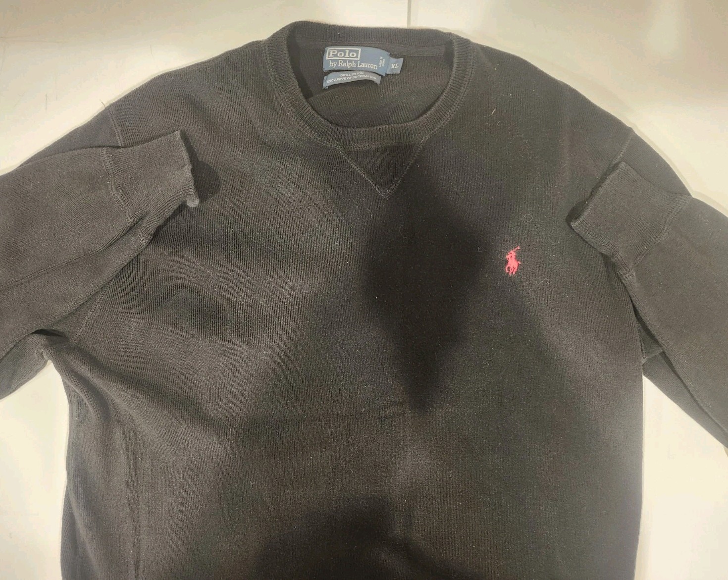 Polo Ralph Lauren Sweater Men’s XL Black Cotton Crewneck Pullover