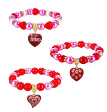 XOCARTIGE 6PCS Valentine  s Day Bracelets Red Heart 3PCS 2