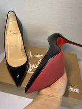 SALE Christian Louboutin Pigalle Follies 100 Heels – Black Patent Leather, EU 35