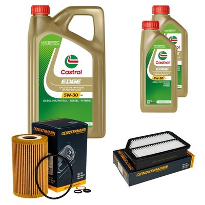 Inspektionspaket Castrol EDGE Titanium 5W-30 LL 7L für Hyundai i40 CW 1.7