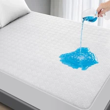 Waterproof Mattress Protector Queen Size - Breathable, Noiseless, Ultra-Soft Bed