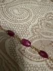 18k Red Stone beaded lariat necklace. Diamond. GIA Certified. Vintage. — photo 9