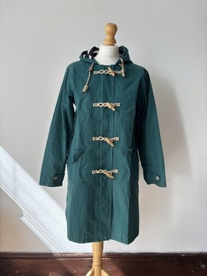 Seasalt Cornwall Coat Women's 14 Green Extra Long Seafolly Hooded Rain Tin Cloth