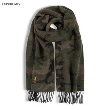 Polo Ralph Lauren Men s Wool Scarf Camouflage Green Fringe Trim O/S NWT