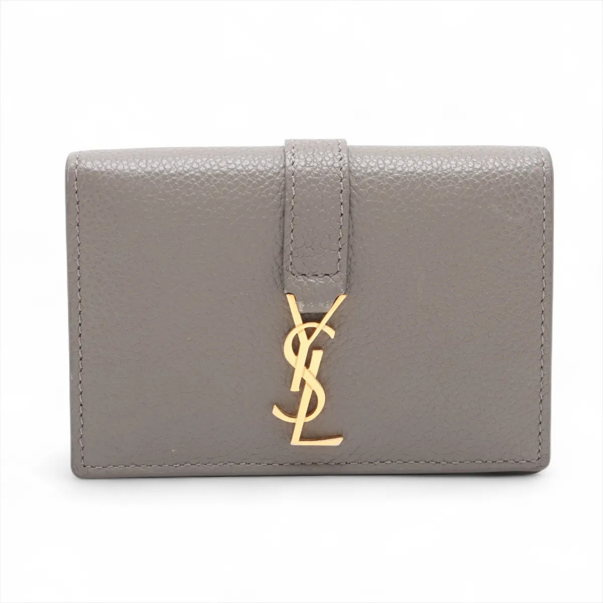 Saint Laurent YSL line ALM613536 Leather Card Case Gray